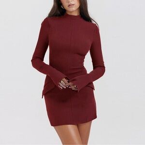 Flattering bodycon deep red size small dress Brand New